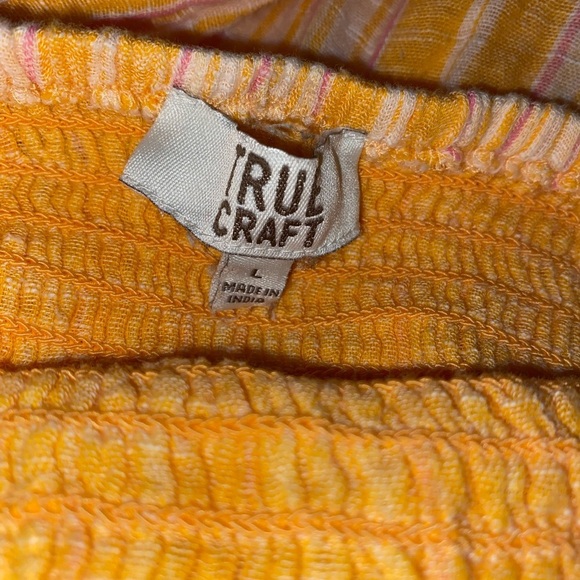 True Craft Women’s Jumpsuit/Romper with Cropped Wide Leg Openings ORG/WHT SZ LG - Picture 4 of 5